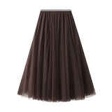 Net Dress Half-Dress Woman 2025 New Spring And Summer Long Dress Long-Term Long-Singlin Long-Singed-Long-Shaped High-Waisted Skirt Ponyy Ffy Skirt 0803