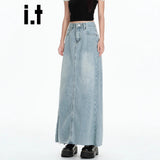 Light Blue Cowboy Dress Girl Trend Hit The New Summer Slim Small Long Dress