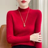 Wool Blended 2026 Autumn And Winter New Women's First-Line Ready-Upled Half-High Collar Strips To Repair Their Own Skin Knitted Bottom Sweater