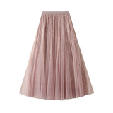 High-Level Sema Yarn Half-Dress Woman Hanging Super Fairy Yarn Cover Across The Big Swing A Word Long Skirt K503
