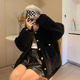 Tmall Quality # Imitation Lamb Wool Coat Women Autumn And Winter 2025 New Loose Fried Street Temperament Long-Sleeved Top