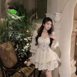 Tea Break French High-End Temperament Dress Women's Summer Dress With Chest Small Fragrant Little White Dress Sweet Fairy Princess Dress