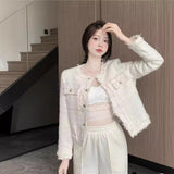 Small Scented Short Coat Woman 2025 New French Design Sense Fashion Temperament Tidly Chic Long-Sleeved Top