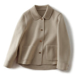 Double-Sided Collar Simple Light Luxury Short Coat Women's Clothing 2025 Spring And Autumn New Temperament Fashion Loose Top