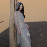Xinjiang Dunhuang Desert Tourism Photo Wearing Women's Exotic Style Northwest Retro Hooded Dress Set