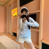 Summer Hottie Wearing Sunscreen Long-Sleeved T-Shirts 2025 New Thin Outer Hoodie Slimming Top