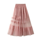 Fashion Sweet Cake Skirt New Design Sense Irregular Skirt Dream Mesh Dress Women 8021