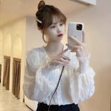 Women's Top In Dolls In Dolls Spring And Autumn 2026 New Sweet Fold Design Small Shirt Long-Sleeved Shirt