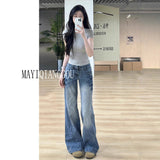 Tall Long Version Of Retro Low-Waisted Micro-Rave Jeans Women Spring And Autumn High Waists Thin Babes Drag Floor Pants