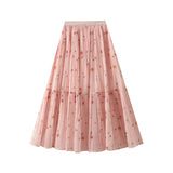 Small Broken Flowers On Both Sides Of The Dress Women's Net Yarn 100-Fold Skirt Fairy Dress Spring Summer 2025 New 8935