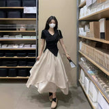 New Chinese Irregular Self-Repair Slim Design On The Design Of The Half-Body Dress Women's Summer 2025 New Fashion Two-Case
