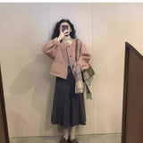 Pink Short This Coat Woman 2025 Autumn And Winter New Korean Small Man Temperament Small Fragrant Wind Hair Coat Tide