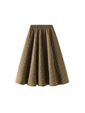 South Korea Dongdaemen 2025 Autumn New Loose Waist Ling Woven Cotton A Word Slimming Skirt Woman 8835