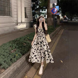Hepburnian Small Flying Sleeve Dress Long Super Fairy Slimming High-Waisted Small Sweet Floral French Dress