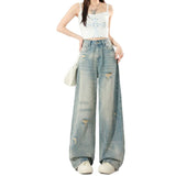 Vintage Ripped Jeans Women 2026 Summer Trend With New Loose Thin Legs Drag Trousers