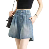 Open-Fork Denim Shorts Women Summer 2026 Thin New High-Waist A Word Loose Small Irregular Shorts