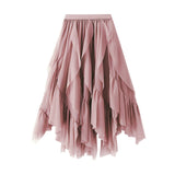High-Rise Yarn Skirt Half-Dress Woman 2025 High-Waisted Small Net Yarn Skirt Skirt Dress D8808