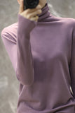 Temperament Wool Bottom Knitted Shirt 2026 Autumn And Winter Women's New Stack High-Necked Cover Solid Color High-Ball Sweater