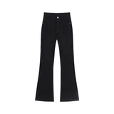Millard Coffee Color Micro-Tlamb Jeans Women Winter Plus Thick Size Fat Mm Thin Pear Trumpet Trousers