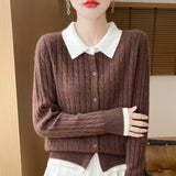 Wool Blended 2026 Autumn And Winter New Women's POLO Collar Small Mahjong Short Warm Knitted Open Shirt Over Jacket