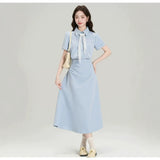 Mother-Mother Education Interview Dress Women's Summer 2025 New Wear Suit Collar Shirt Dress Small Commuting
