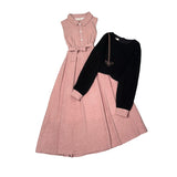 French Sweet College Style Folded Waistcoat Dress 2026 Spring And Autumn New Temperament Long-Sleeved Top Two Sets