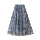 Heavy Industry Planting Velvet Wave Spot Net Yarn Skirt Pony Dress Girl Big Swing Fairy Cake A Word Lanky Dress 1216