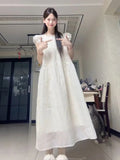 French Gentle Small Flying Sleeve Style Small Flying Sleeve Dress Temperament New Students Summer Sweet Loose Thin Dress