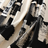 Spring And Summer Ink Doodle Print Skirt Bohemian A Word Umbrella Skirt Pony Long Skirt 2302-2