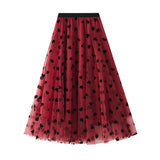 2025 Spring New French Retro High-Waist Love Ponn Net Velvet Half-Body Skirt 1200