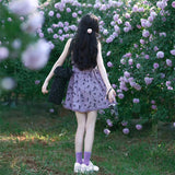 Summer 2025 New This Year's Popular Beautiful Little Short Dress French Purple Belt Sling Dress Woman