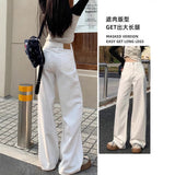 White Wide-Legged Jeans Women's Summer 2025 Trend With New High-Rise Loose Thin-Skinny Straight Pants