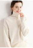 Wool 2026 Autumn And Winter New Women's Clothing Daisies High-Collar Loose Lazy Knitted Knitted Sweater