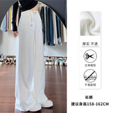 White Plus Velvet Broad-Legged Jeans Women's Autumn And Winter New High-Waist Loose High-End High-Hanging Small Straight-Tight Trousers