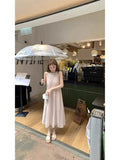 Jane's French Milk-Lined Princess Dress Dress Skinny Dress Pearl Dinner Dress High Waist Thin