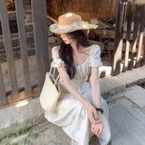 Tea Break French Gentle Hollow Slimming Slimming Small Beautiful Short-Sleeved Dress Women's Summer 2026 New