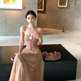 French Temperament High-End Feeling Bow Knot Hollow Bra Dress Women's New Waist Thin A Word Waist
