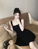 French Temperament Hepburn Wind Waist Skirt Thin Vest Sling Dress Women Summer Small A Skirt Skirt