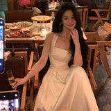 French Temperament White Dress Women 2026 Summer New Cross-Tie Strap Niche Slings To Straight Body Dress