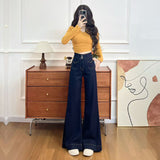 Non-Legged Horn Jeans Women Autumn And Winter 2025 Trend New Thin Elastic Hottie Design Trousers