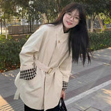 White Windwear Women's Little Men 2025 New Early Autumn Design Senses Super-Looking British Style Short Coat