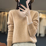 First-Line Ready-Sheed Seamless 100% Pure Wool 2026 Autumn And Winter New Short V-Neck Knitted Bottom Sweater