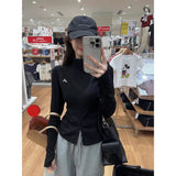 Li-Neck Embroidered Double Zipper Long-Sleeved Edsting Women's Early Autumn New Korean Slimming Design Sense Niche Coat Tide