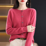 Wool Blended 2026 Autumn And Winter New Women's Round Collar Short Line Ready-Up Knitted Open Coat Coat Top 5