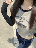 Shoulder-Sleeved T-Shirt Autumn 2026 New Women's Decoration Body Print Bottom Shirt Design Folds Wrinkled With Short Top