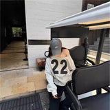 Vintage Letter Printing Edgy Lady Early Autumn Languid Casual Loose Oversize Slanted Shoulder Cover Coat