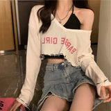 Sweet And Spicy Suit New Summer Sun Protection Shirt Hoodie Shirt Hottie Hanging Neck Sling Shirt Two Sets Of Women's Summer