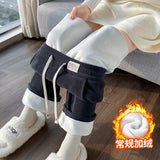 Plus Velvet Thick Lamb Velvet New Lindruffs Velvet Broad-Legged Women Autumn And Winter Northeast Special Thick Snow Trousers Women