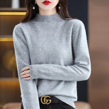 Wool Blending 2026 Autumn And Winter New Women's Half-High Collar Simple And Short-Term Warm Knitted Bottom Sweater