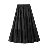 Autumn And Winter Pressure Folding Splicing Big Swing 100 Folded Skirt Autumn New Thin Fall Cake Dress 8958
